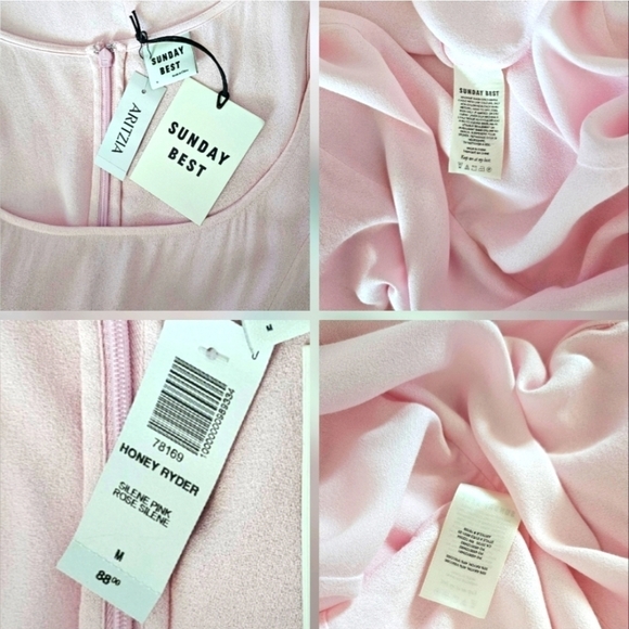🇨🇦 Aritzia Sunday Best Honey Ryder Rose Pink Silene Mini Dress - Picture 13 of 16